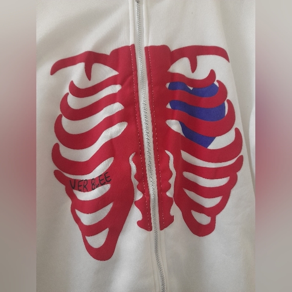 Unbranded -Y2K Skeleton Zip Up Hoodie Ver Blee - Unisex Hoodie - Size: XL - - Picture 2 of 9